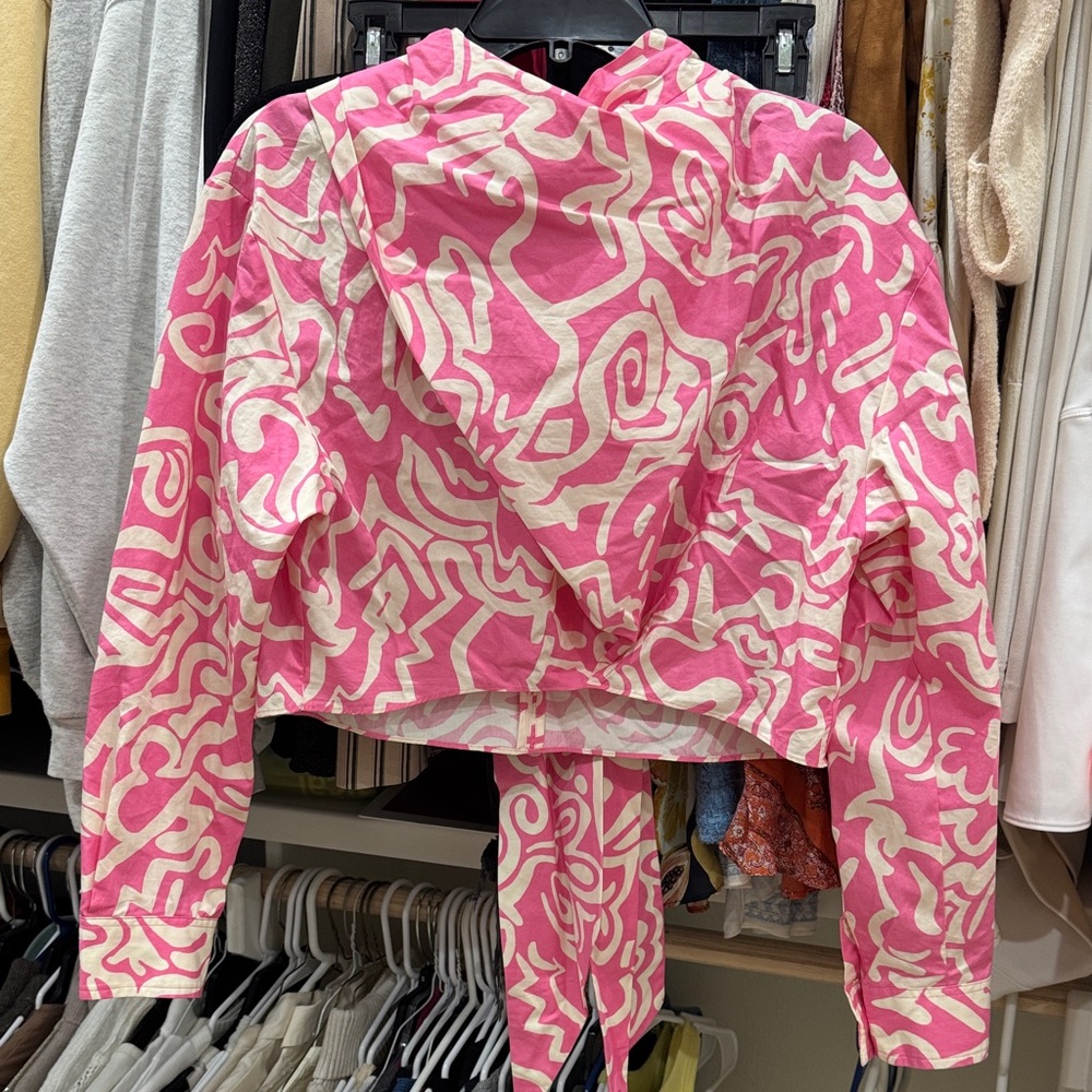 Zara Pink Patterned Womens Top